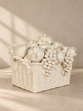 ITALIAN FRUIT BASKET IN WHITE CERAMIC, 1950s