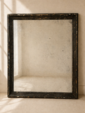 PAIR OF AGED MIRRORS WITH 19TH CENTURY FRAMES PATINATED IN BOTTLE GREEN