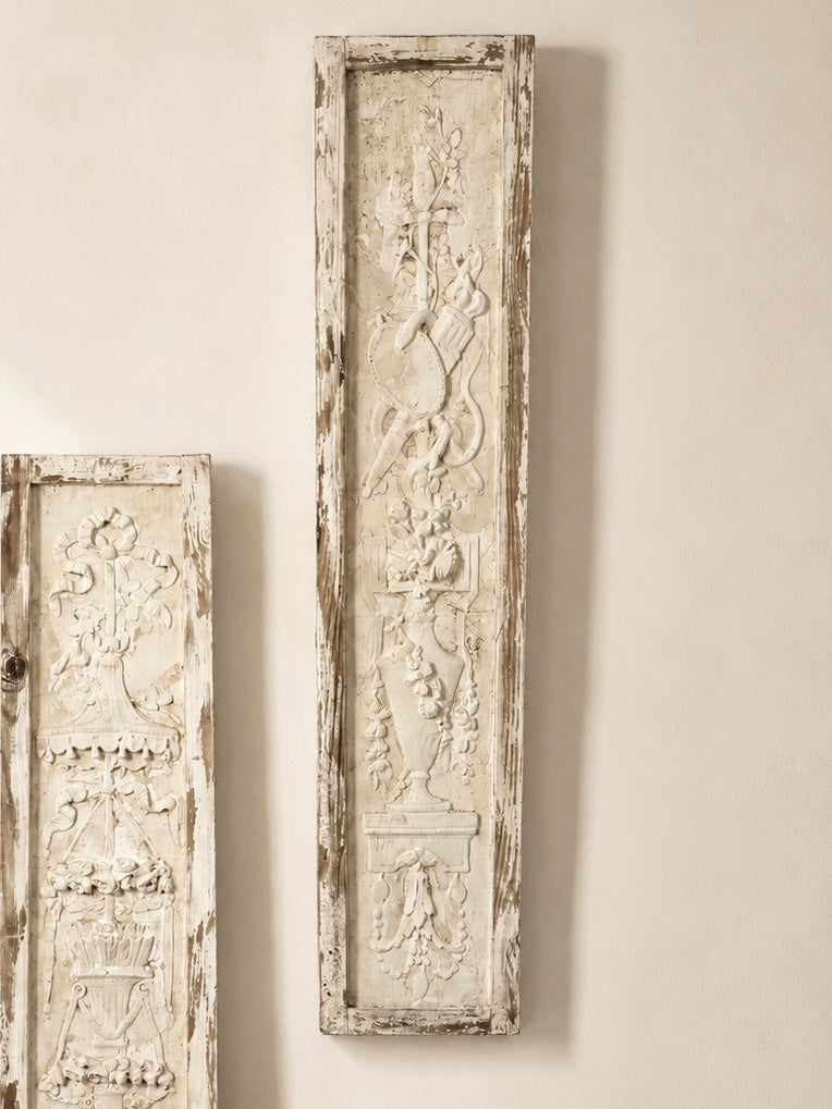 PLASTER PANEL WITH NEOCLASSICAL MOTIFS, VERTICAL, FRANCE C.1900