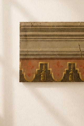 PAIRE DE PANNEAUX DE THÉÂTRE PEINTS À LA MAIN SUR TOILE XIXe SIÈCLE