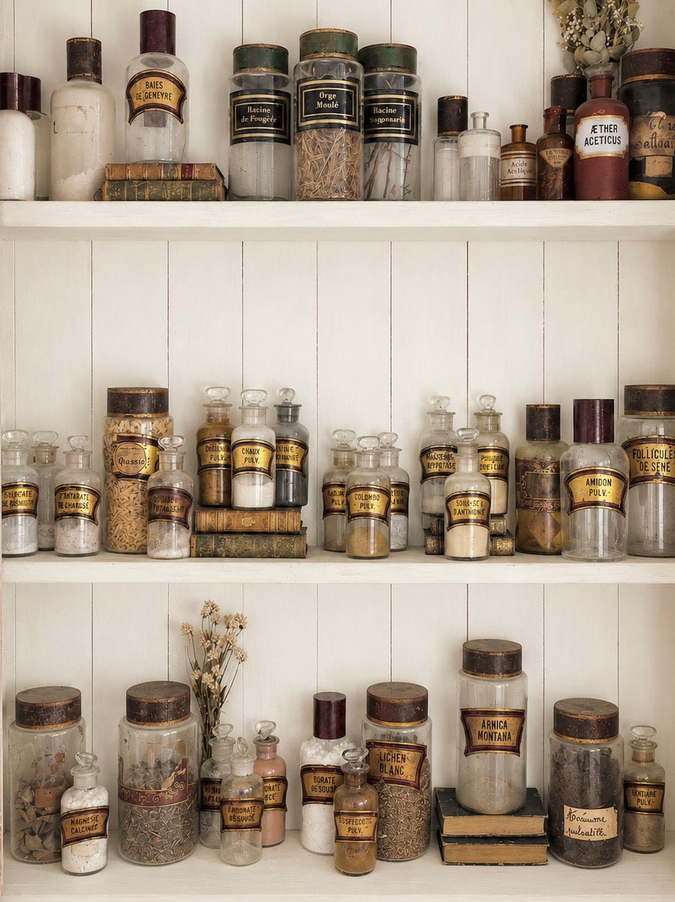 COLLECTION OF 19TH-CENTURY BLOWN GLASS PHARMACY JARS