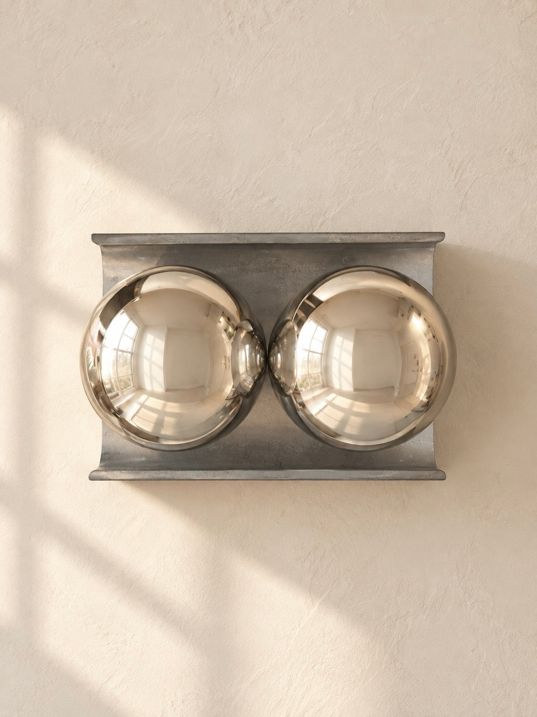 WALL SCONCE WITH CHROME SPHERES, 1970s