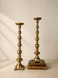 PAREJA DE CANDELEROS DE BRONCE DESMONTABLES HOLANDESES C.1900