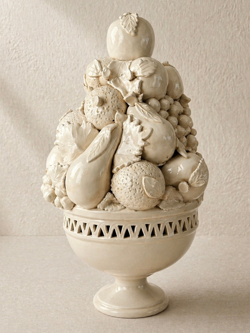 FRUTERO ITALIANO EN PORCELANA BLANCA AÑOS 50