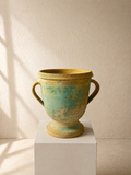 MACETERO FRANCÉS DE TERRACOTA CON PÁTINA VERDE S.XIX