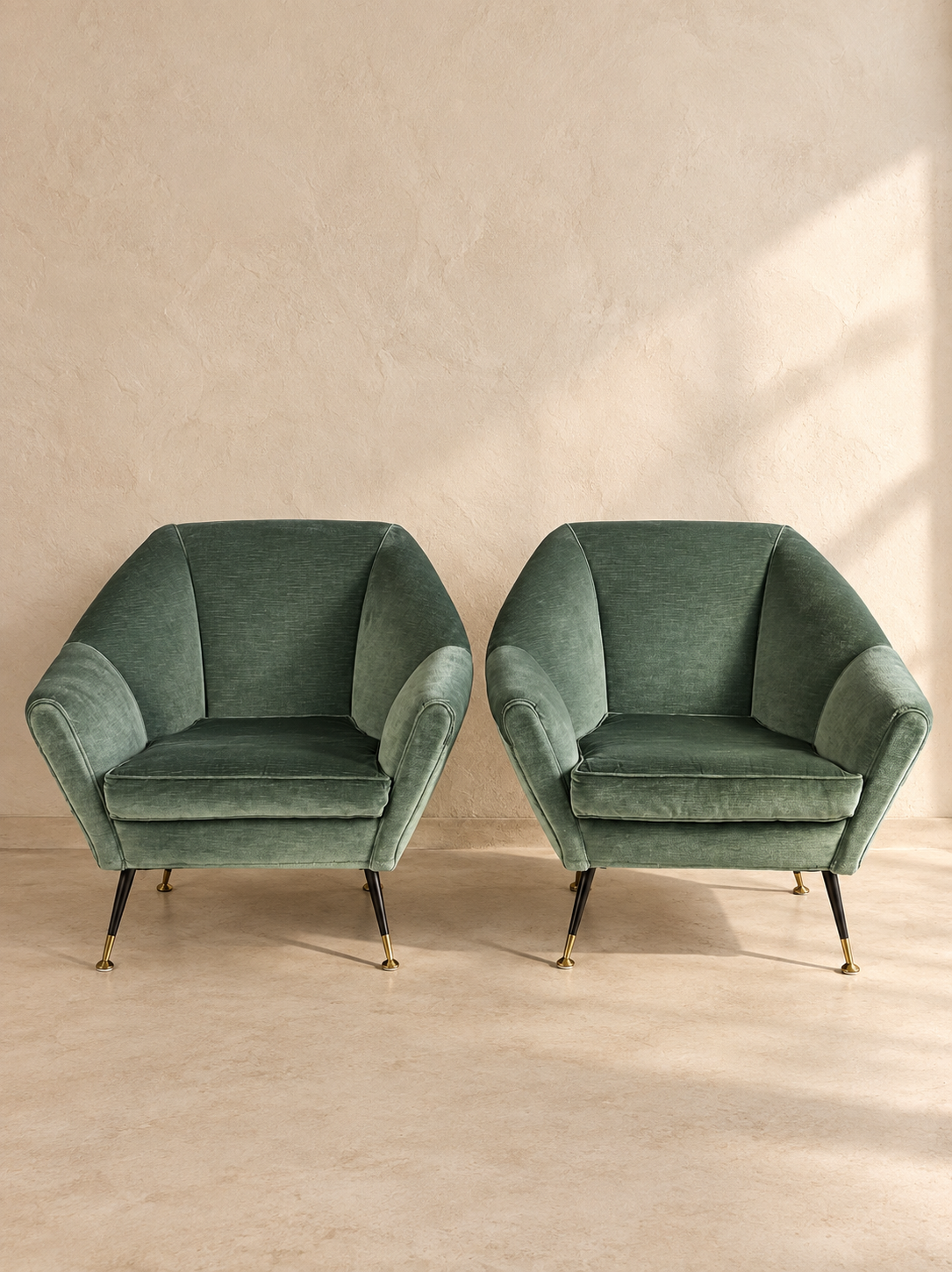 PAIRE DE FAUTEUILS ITALIENS MID-CENTURY, ANNÉES 50