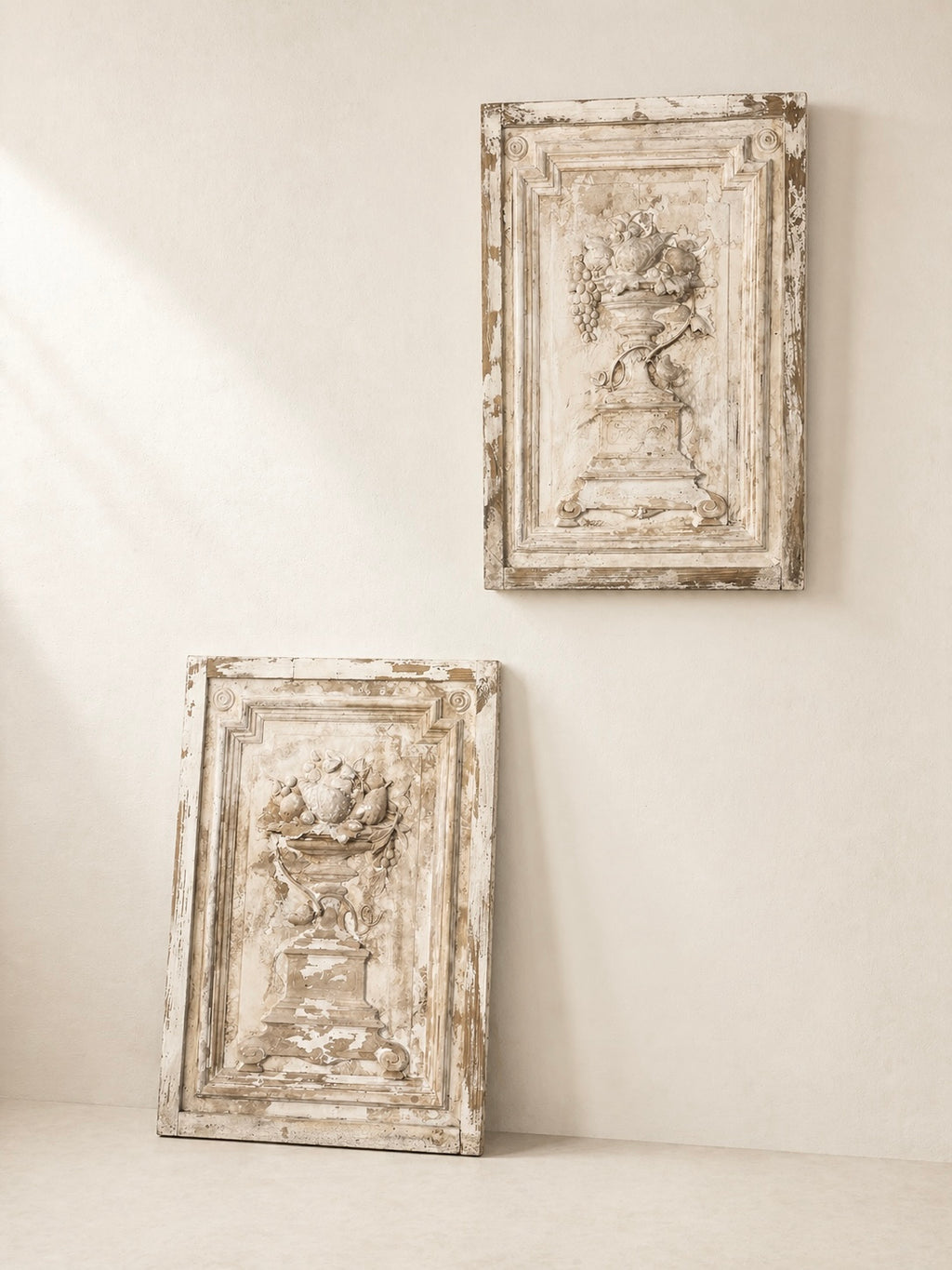PLASTER PANEL WITH NEOCLASSICAL MOTIFS L, FRANCE C.1900