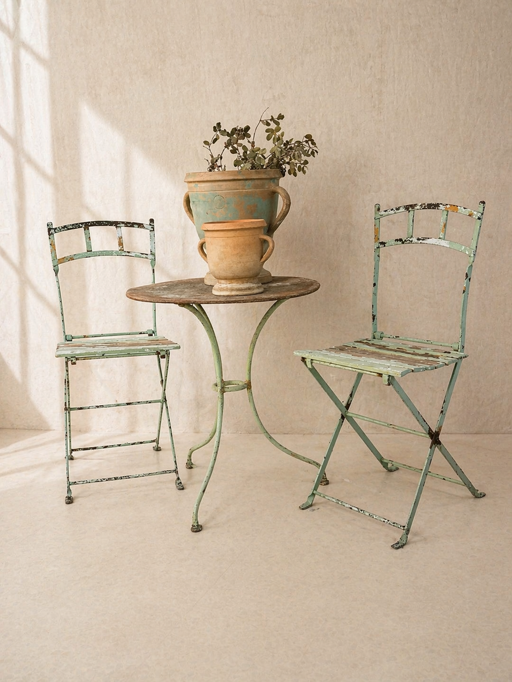 CONJUNTO DE 4 SILLAS FRANCESAS PLEGABLES C.1900