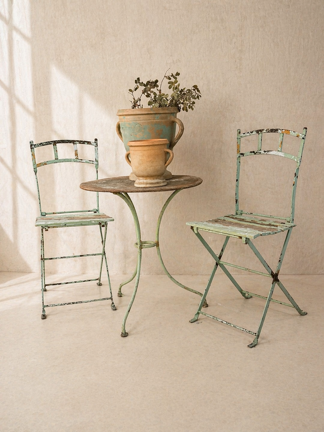 CONJUNTO DE 4 SILLAS FRANCESAS PLEGABLES C.1900