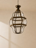 FAROL ITALIANO DE LATÓN Y CRISTAL SOPLADO