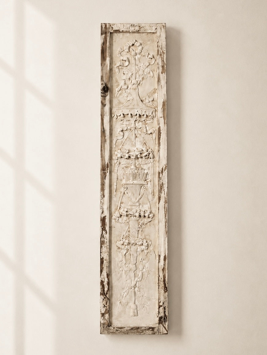 PLASTER PANEL WITH NEOCLASSICAL MOTIFS, VERTICAL, FRANCE C.1900