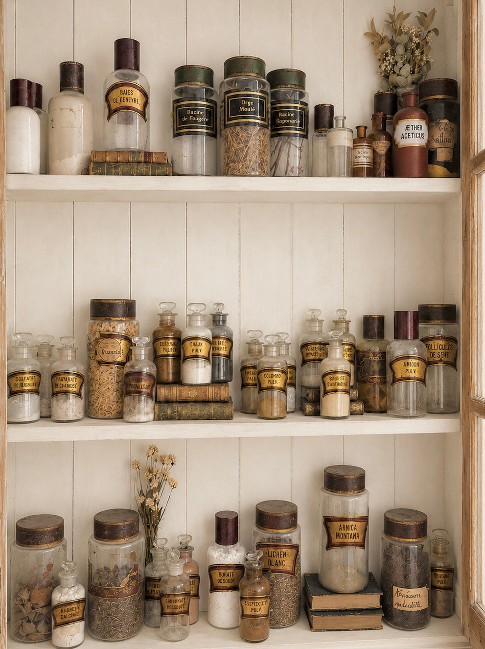 COLLECTION OF 19TH-CENTURY BLOWN GLASS PHARMACY JARS