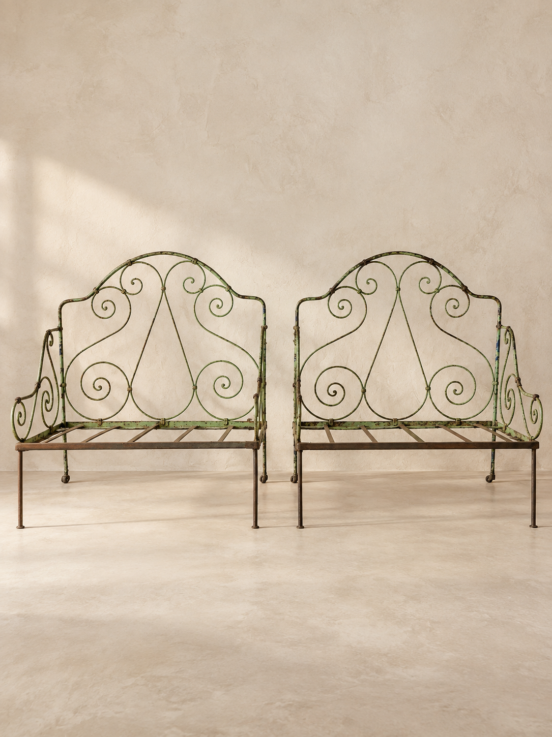 PAIRE DE BANC-JARDIN Pliants FRANÇAIS, C. 1900