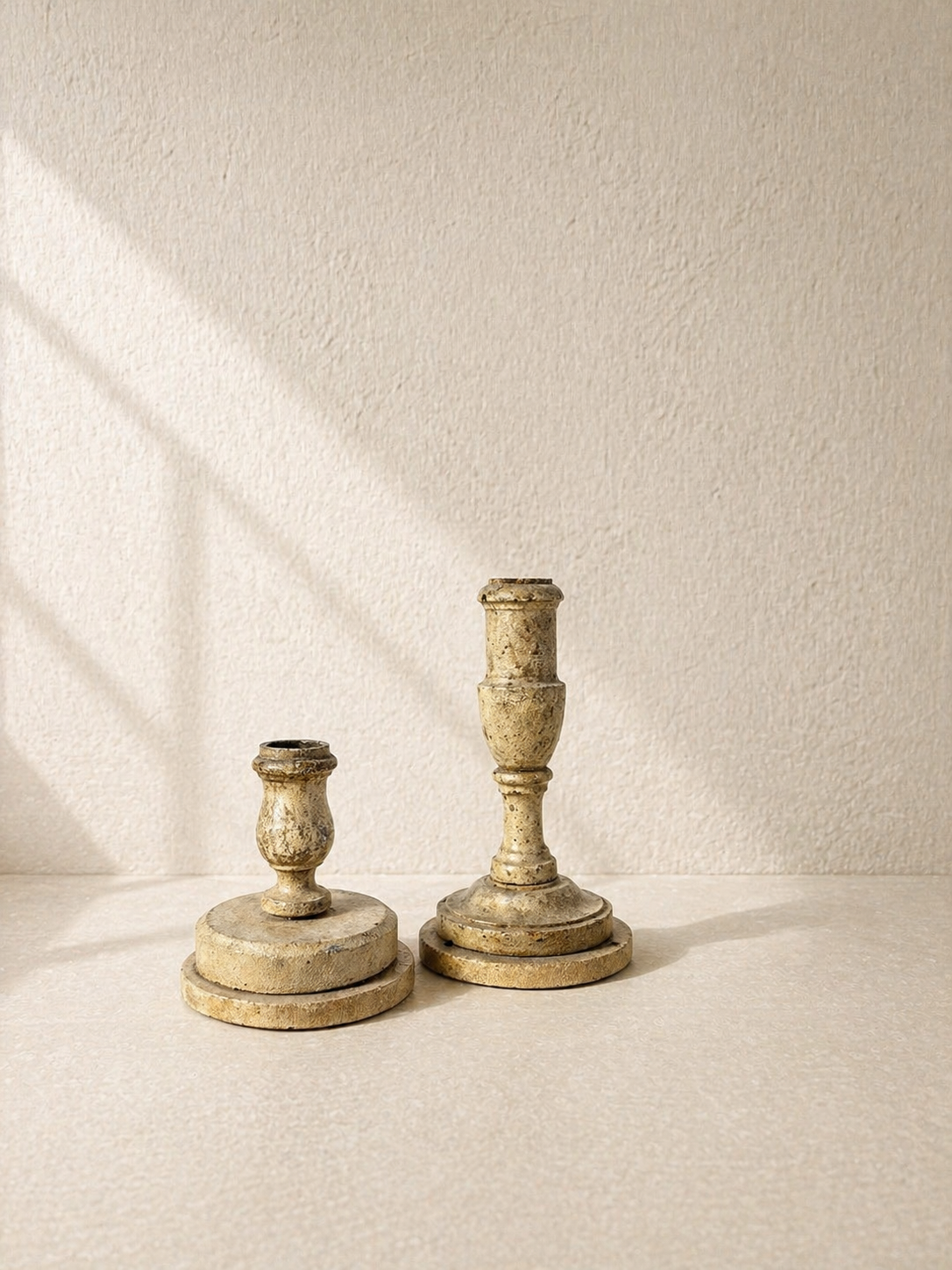 PORTUGUESE CANDLESTICKS WITH ORIGINAL 18TH CENTURY PATINA