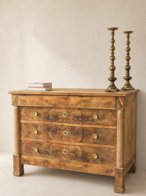 19th Century French Empire Walnut Commode