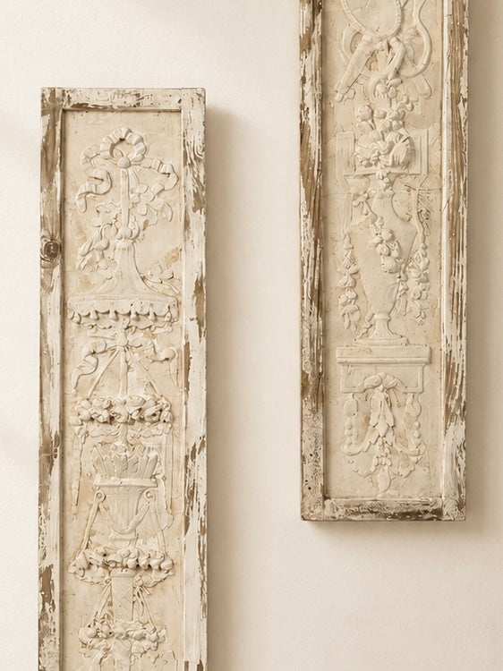 PLASTER PANEL WITH NEOCLASSICAL MOTIFS, VERTICAL, FRANCE C.1900
