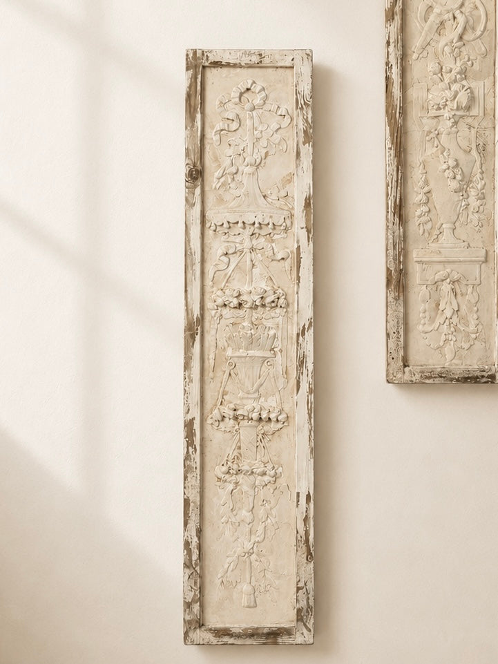PLASTER PANEL WITH NEOCLASSICAL MOTIFS, VERTICAL, FRANCE C.1900