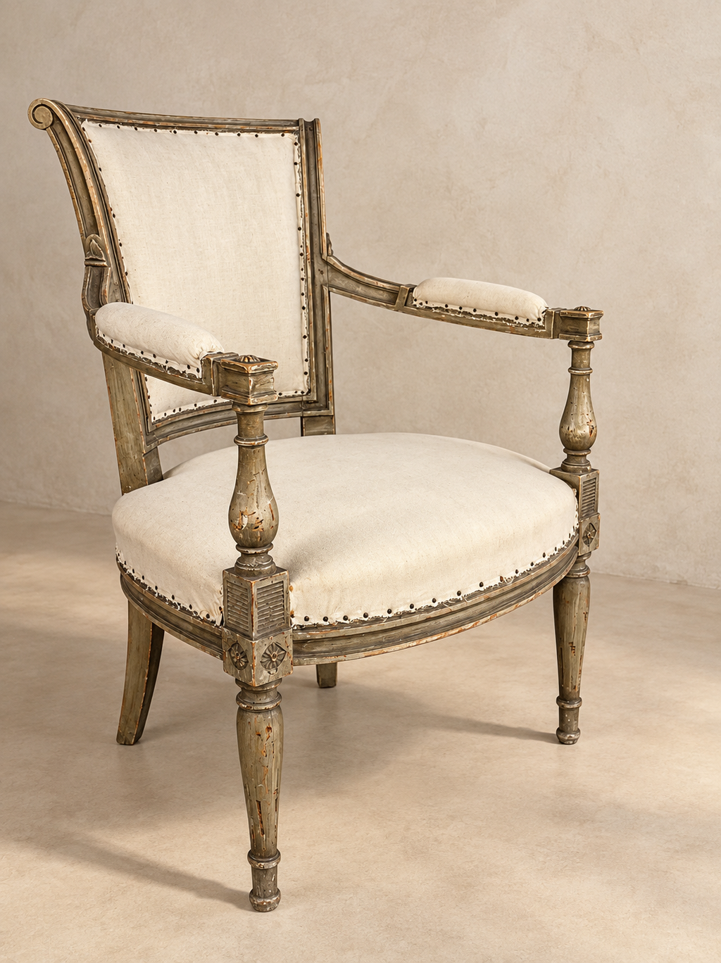 PAIRE DE FAUTEUILS DE STYLE DIRECTOIRE BELGES, XVIIIe SIÈCLE
