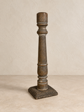 19TH CENTURY RECLAIMED WOOD INDIAN CANDLESTICK. V-8