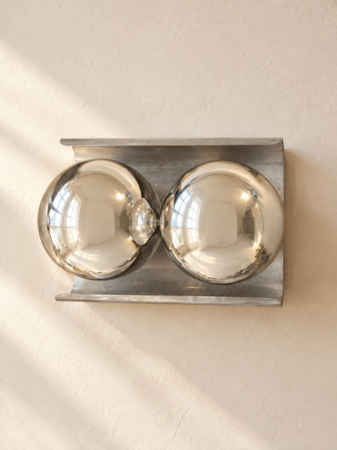 WALL SCONCE WITH CHROME SPHERES, 1970s