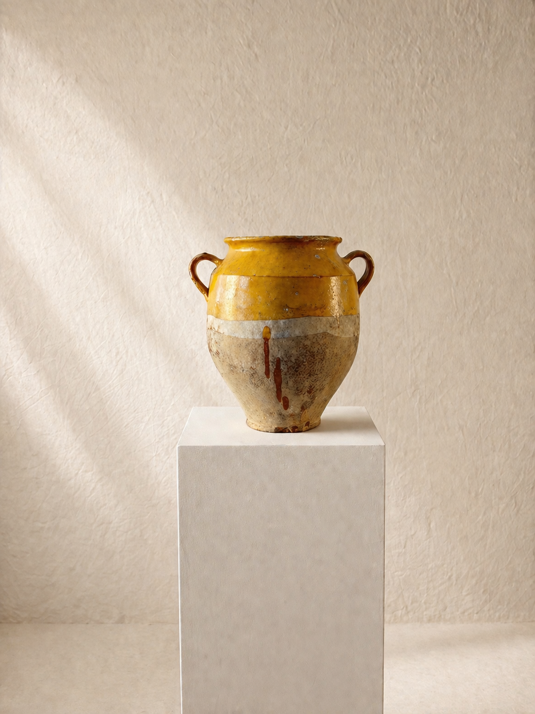 VASIJA FRANCESA PARA CONFIT EN TERRACOTA ESMALTADA S.XIX