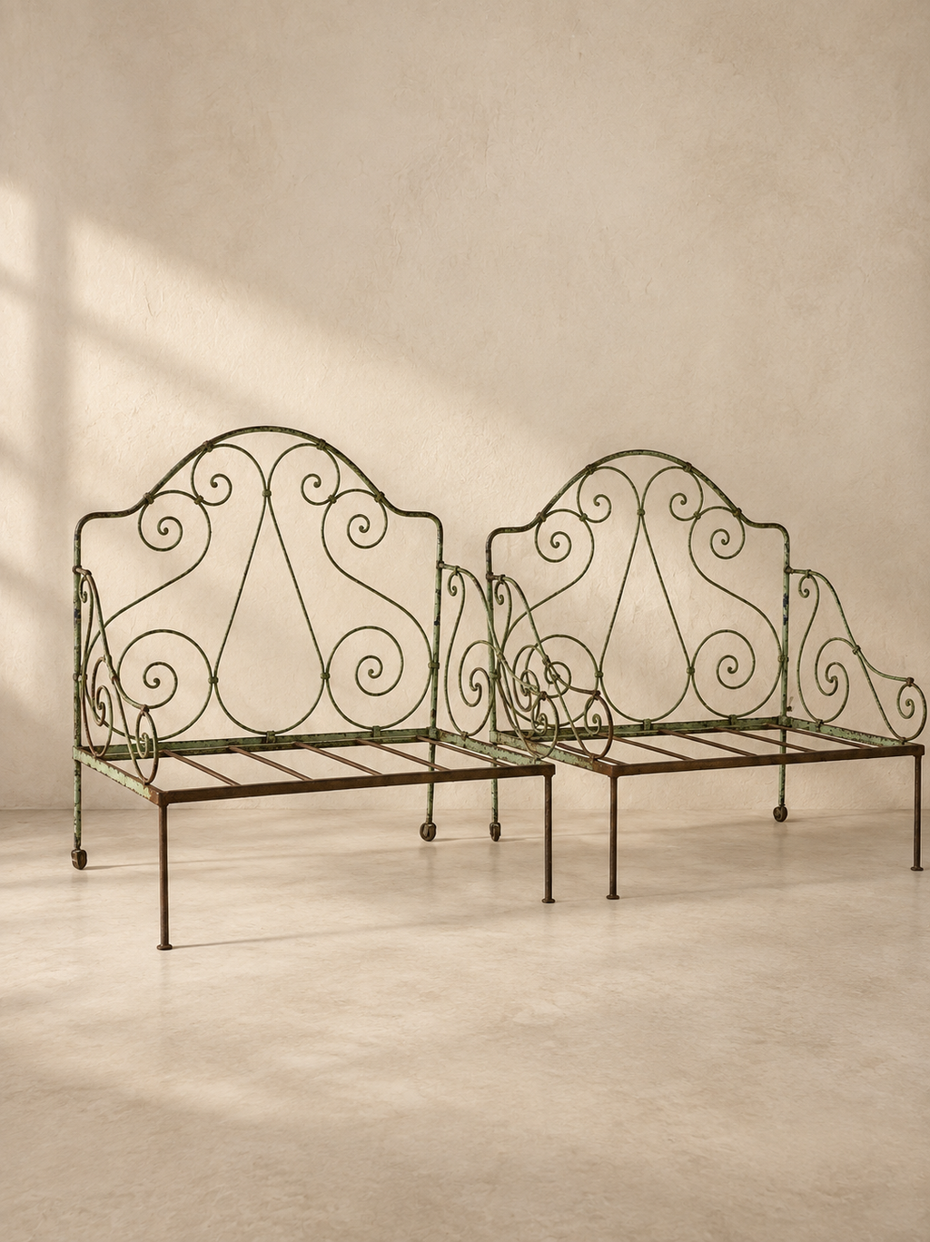 PAIRE DE BANC-JARDIN Pliants FRANÇAIS, C. 1900