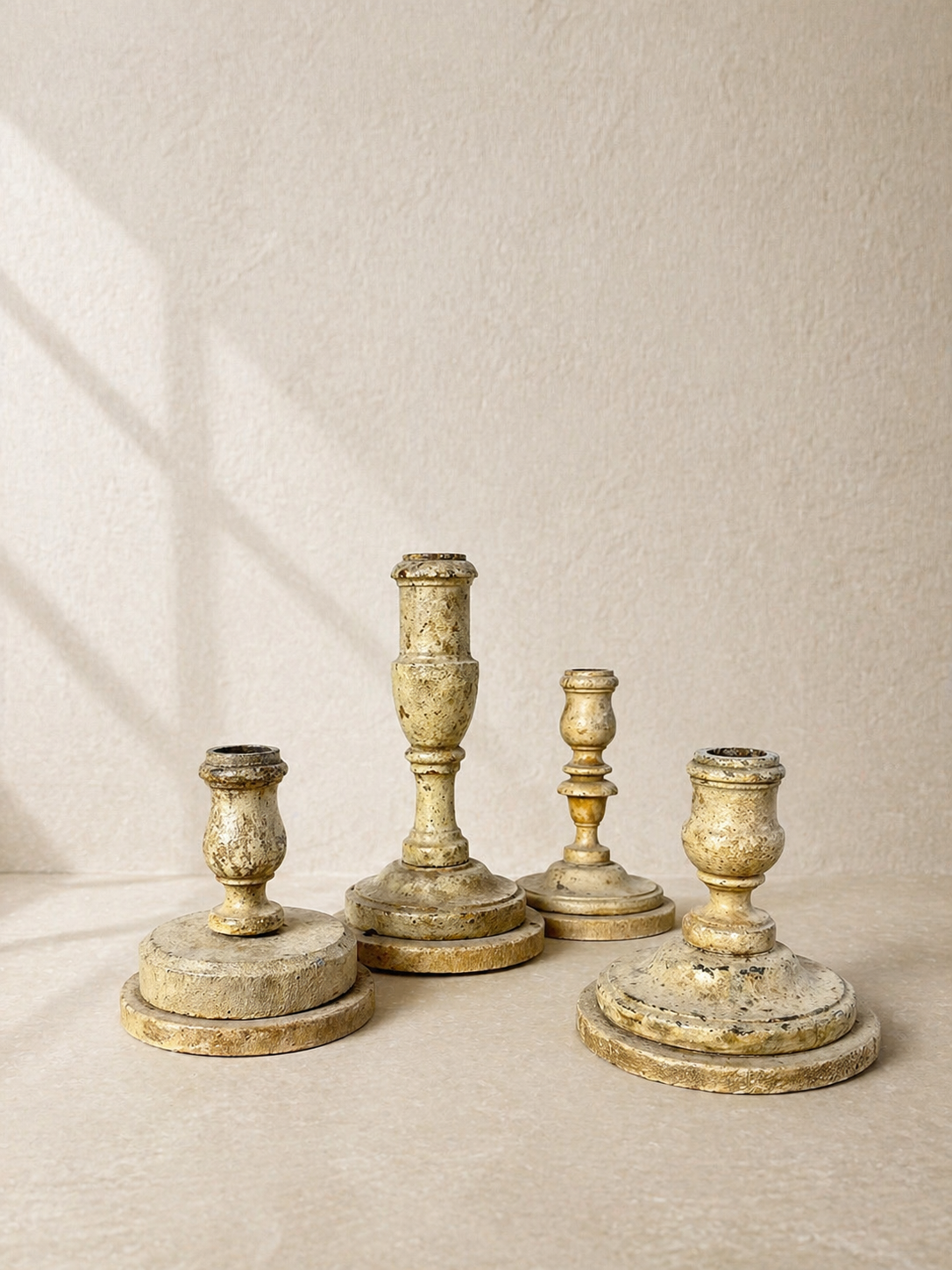 PORTUGUESE CANDLESTICKS WITH ORIGINAL 18TH CENTURY PATINA