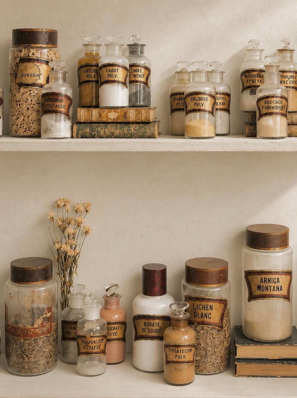 COLLECTION OF 19TH-CENTURY BLOWN GLASS PHARMACY JARS