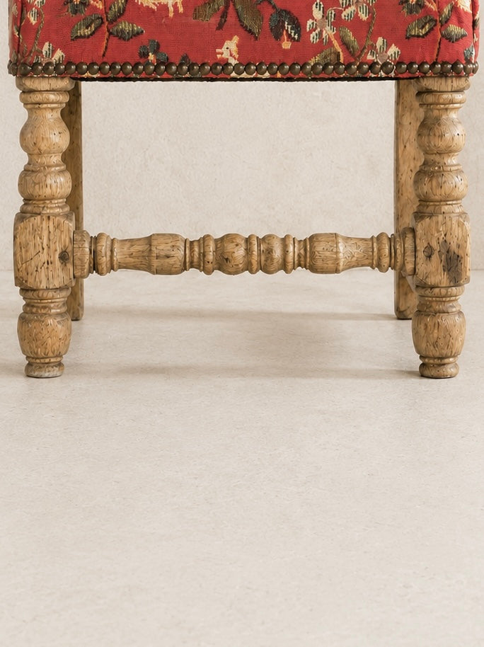 CONJUNTO DE 4 SILLAS FRANCESAS DE ROBLE MACIZO ESTILO LOUIS XIII