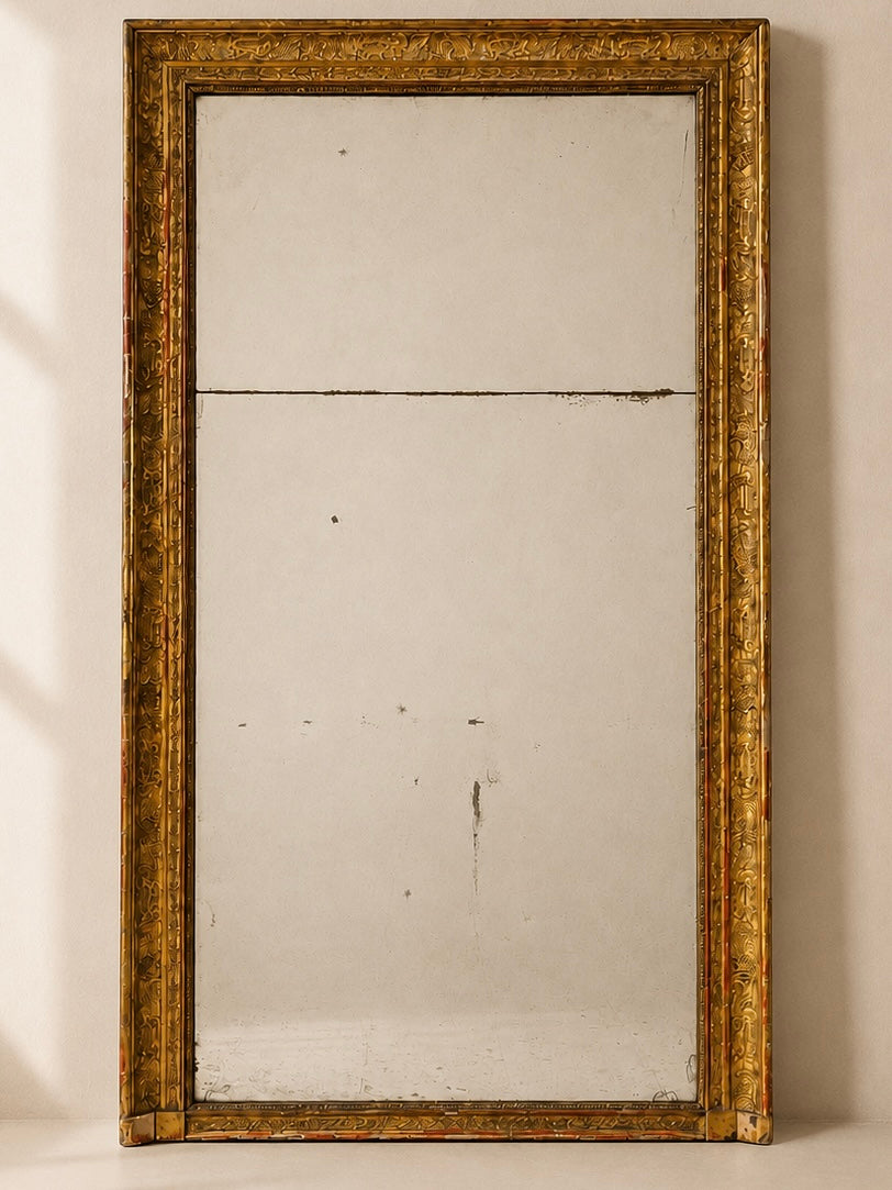 GRAN ESPEJO FRANCÉS DE ÉPOCA IMPERIO CON MOTIVOS MITOLÓGICOS C.1810