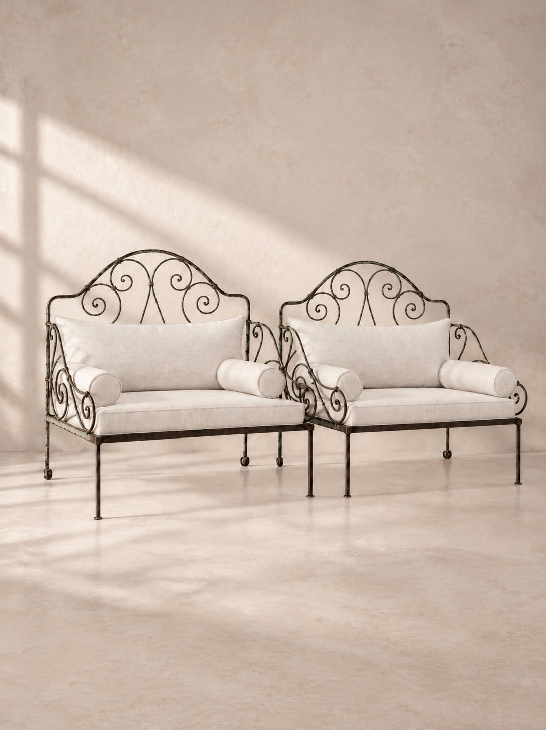 PAIRE DE BANC-JARDIN Pliants FRANÇAIS, C. 1900