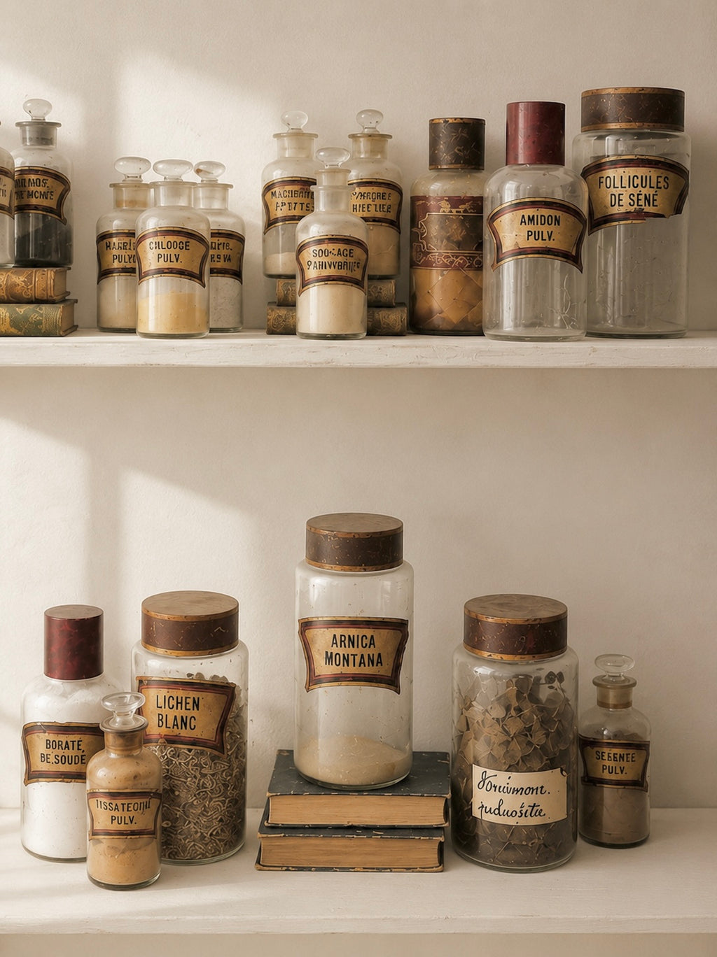 COLLECTION OF 19TH-CENTURY BLOWN GLASS PHARMACY JARS