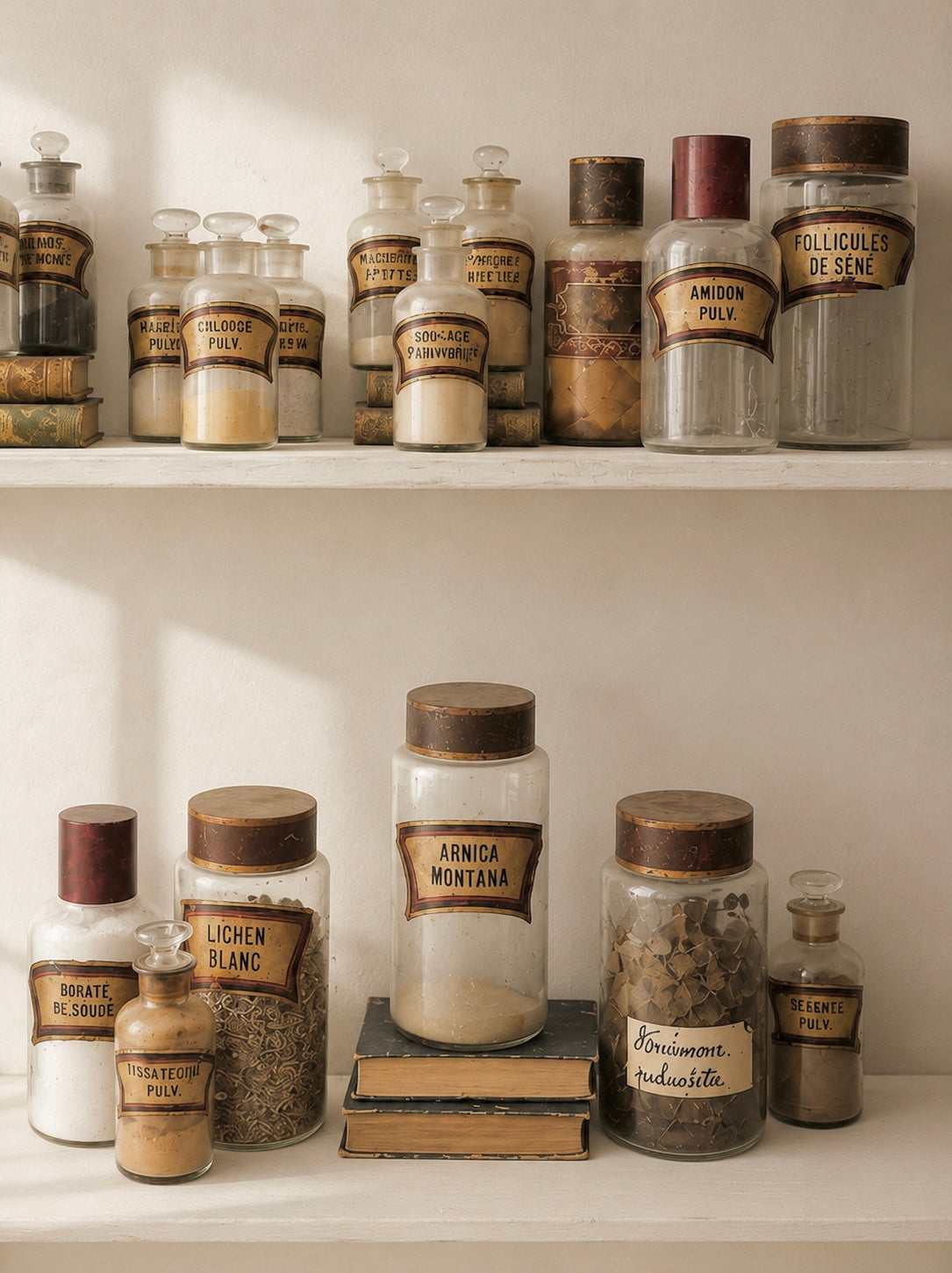 COLLECTION OF 19TH-CENTURY BLOWN GLASS PHARMACY JARS