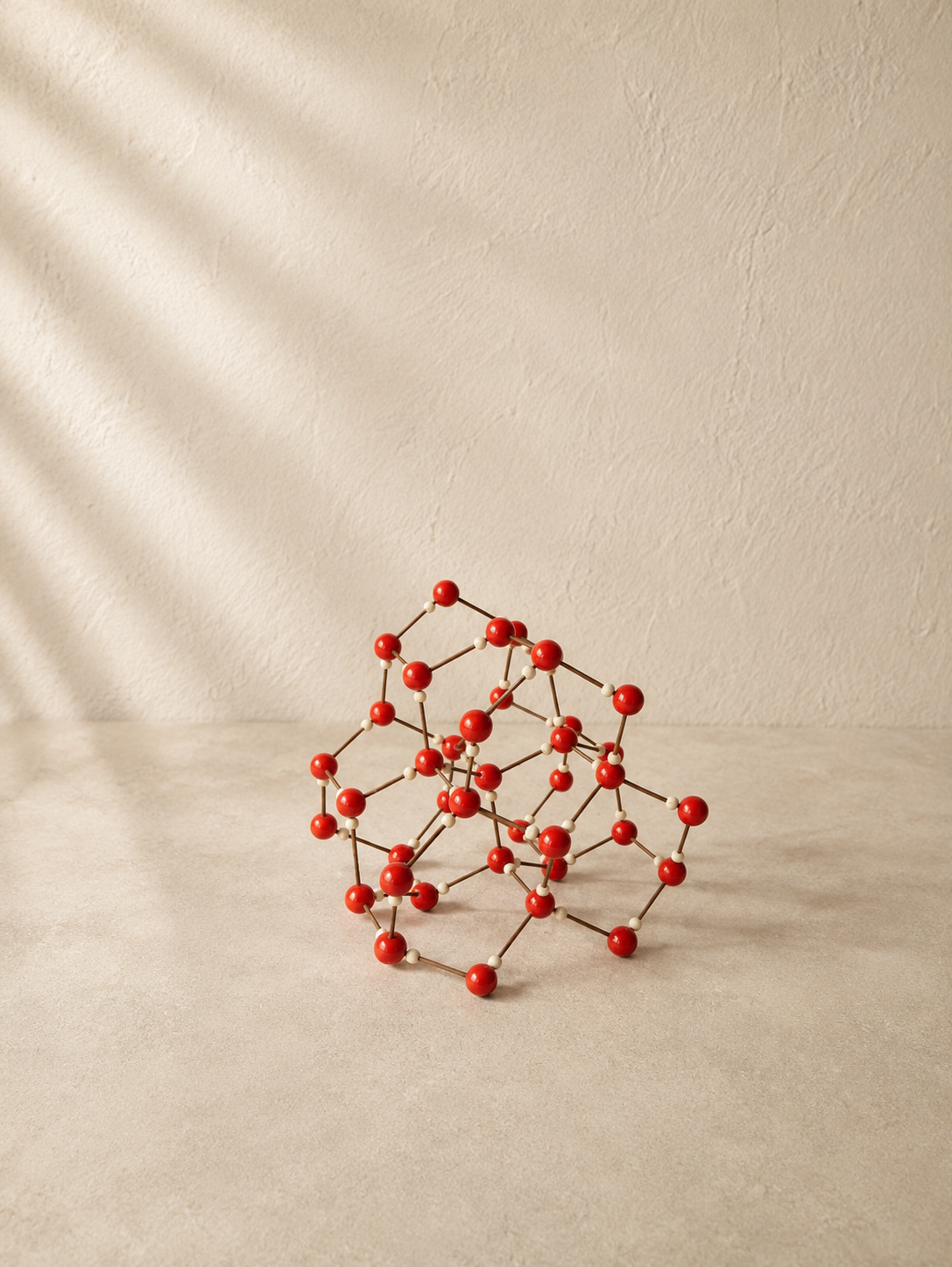 RED AND WHITE MOLECULAR STRUCTURE MODEL 1950s