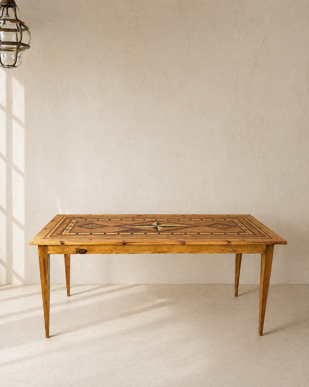 MESA DE MARQUETERÍA CON MOTIVOS GEOMETRICOS C.1900