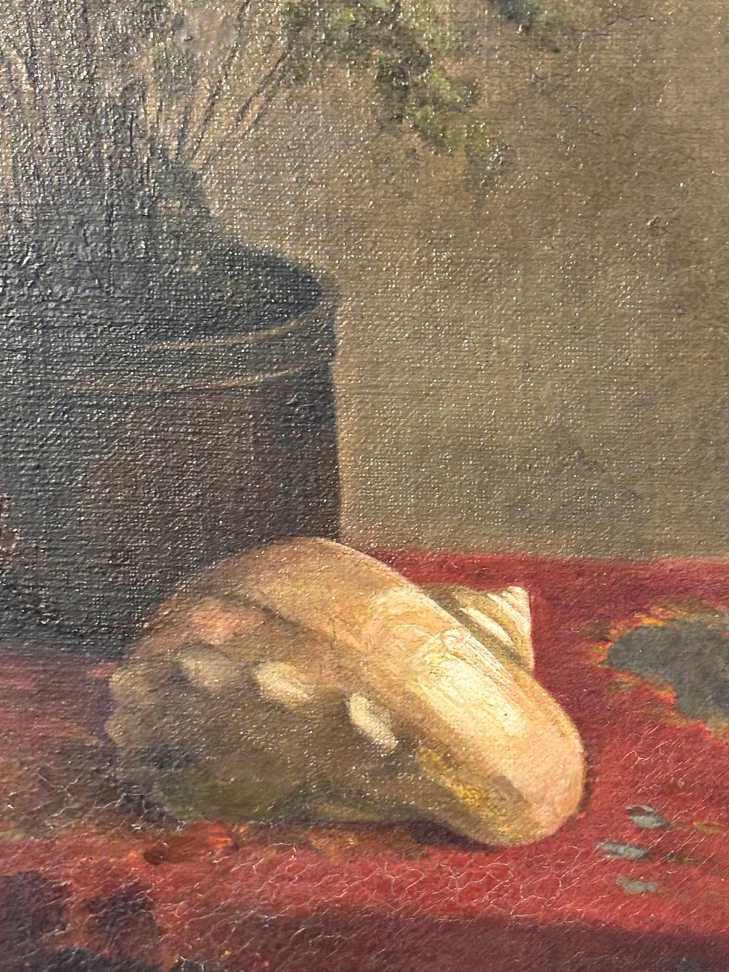 STILL LIFE WITH CLASSICAL AMPHORA, OIL ON CANVAS 19TH CENTURY