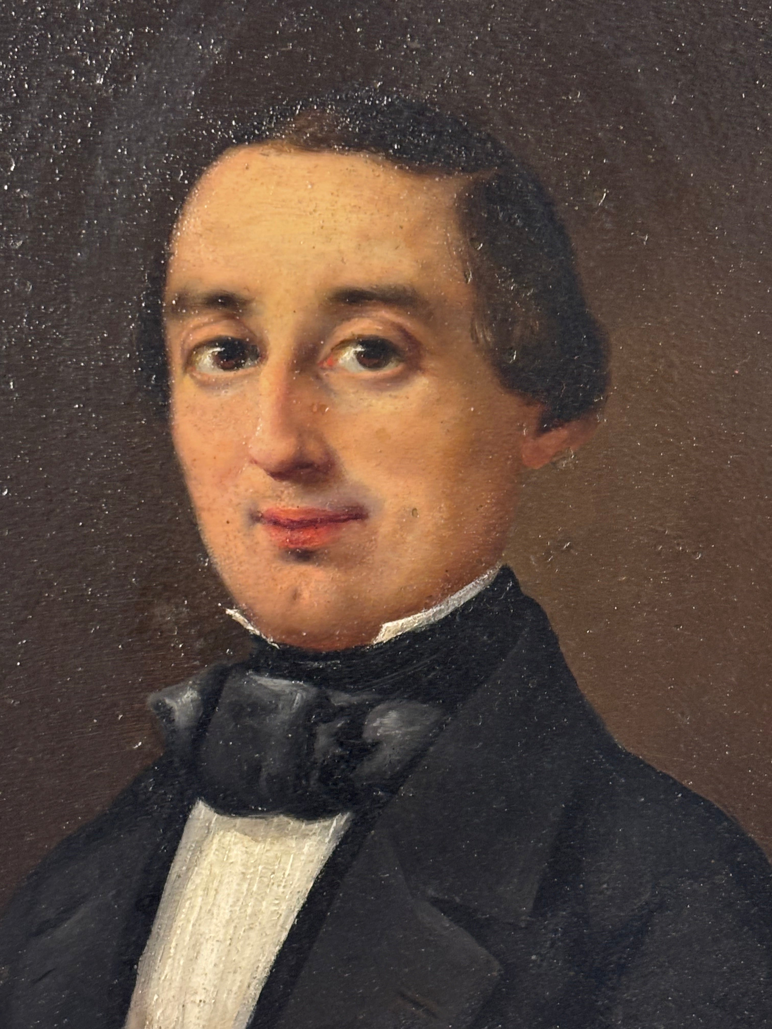 PORTRAIT OF A FRENCH GENTLEMAN, OIL ON CANVAS 19TH CENTURY