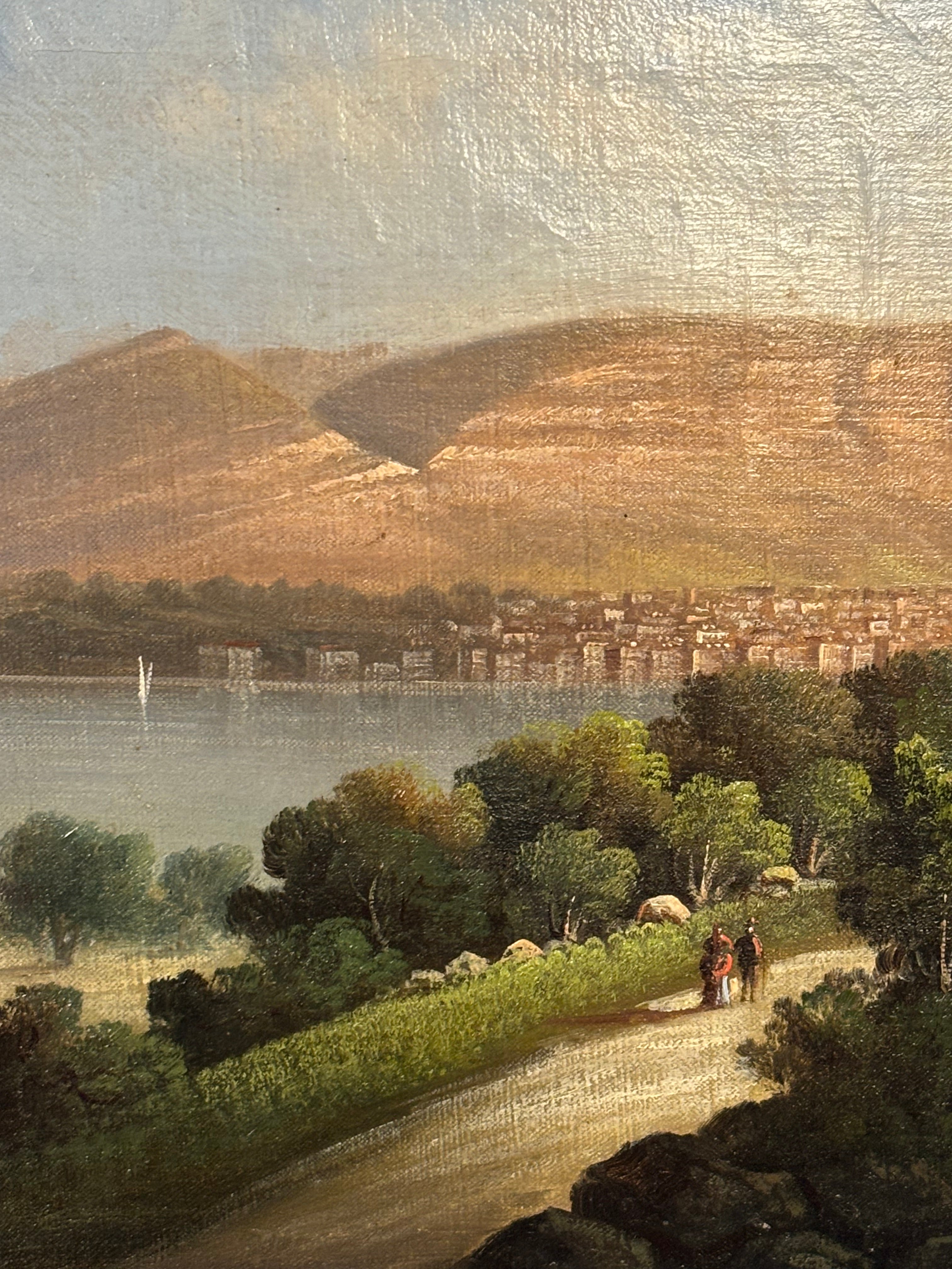 PAIR OF 19TH-CENTURY OIL ON CANVAS LANDSCAPES OF LAKE GENEVA