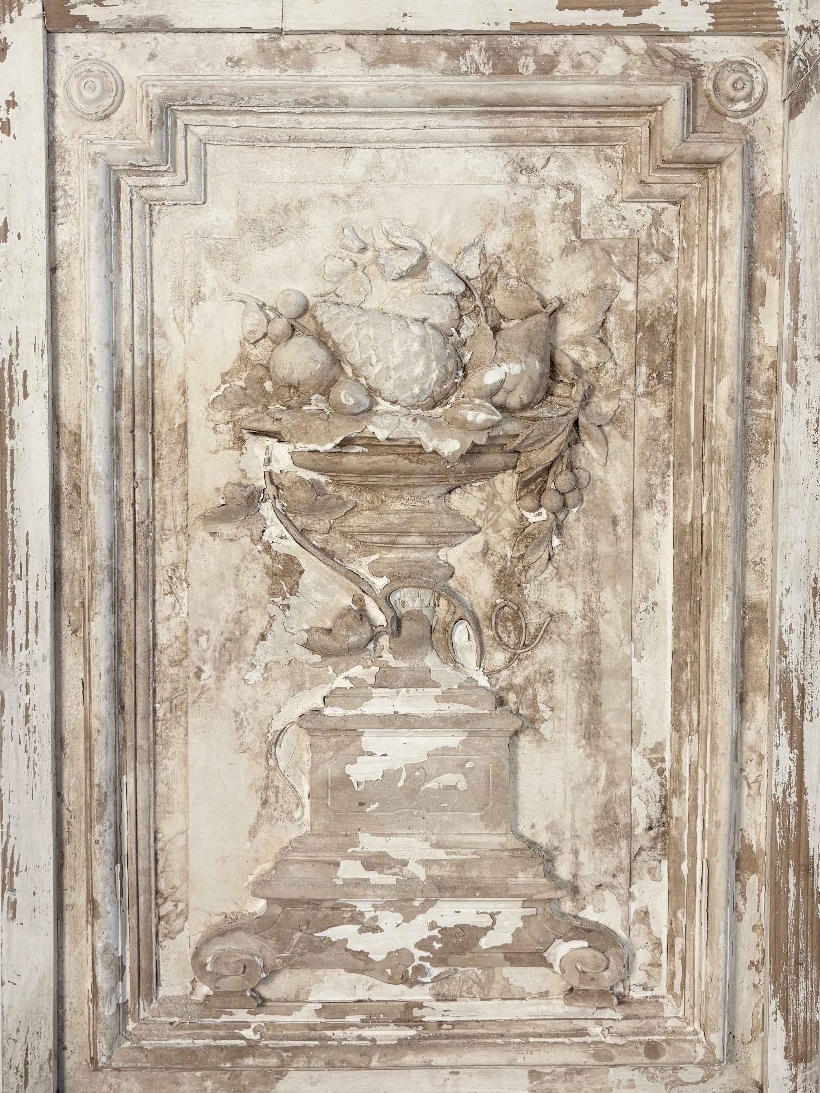 PLASTER PANEL WITH NEOCLASSICAL MOTIFS L, FRANCE C.1900