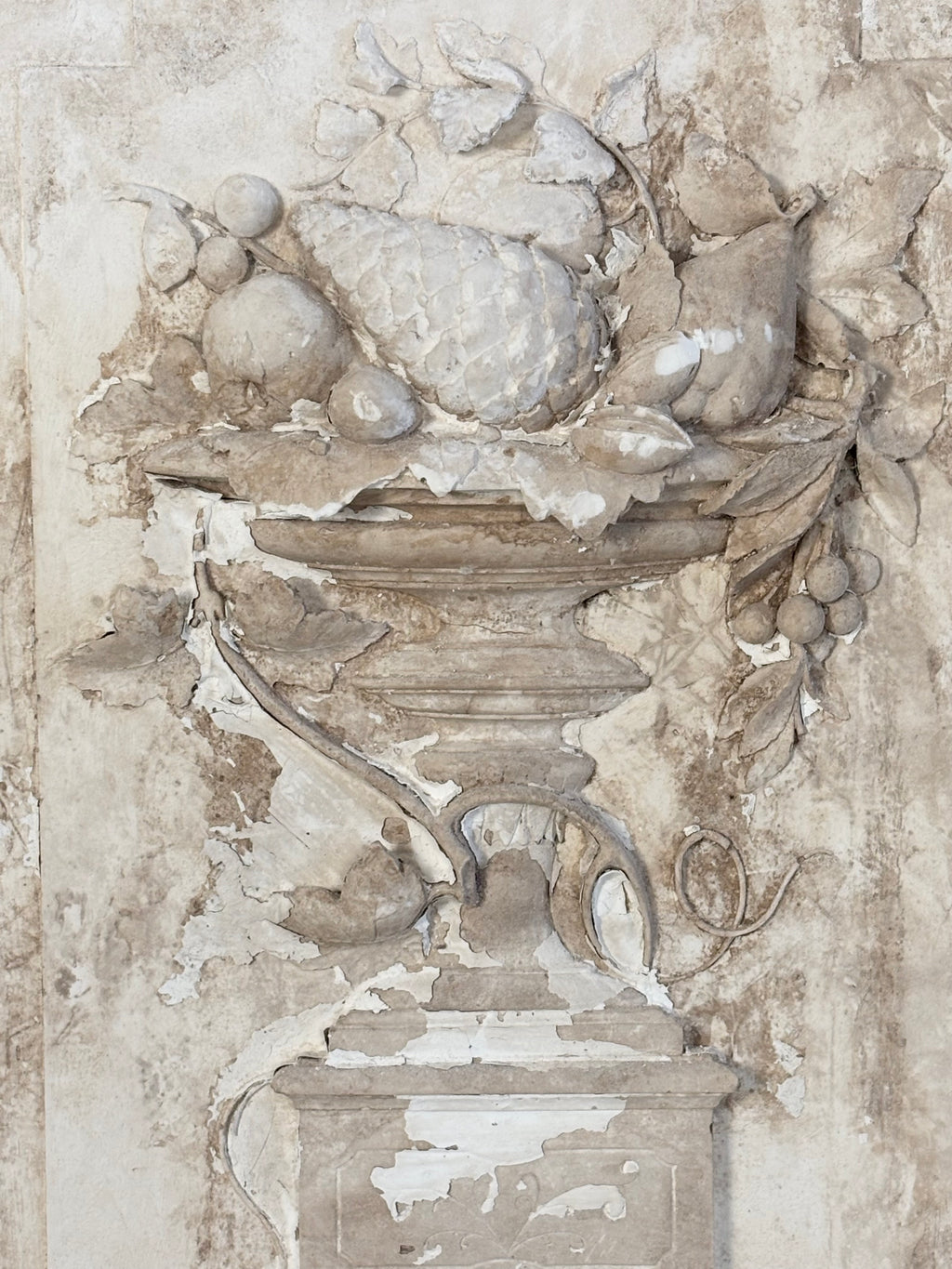 PLASTER PANEL WITH NEOCLASSICAL MOTIFS L, FRANCE C.1900
