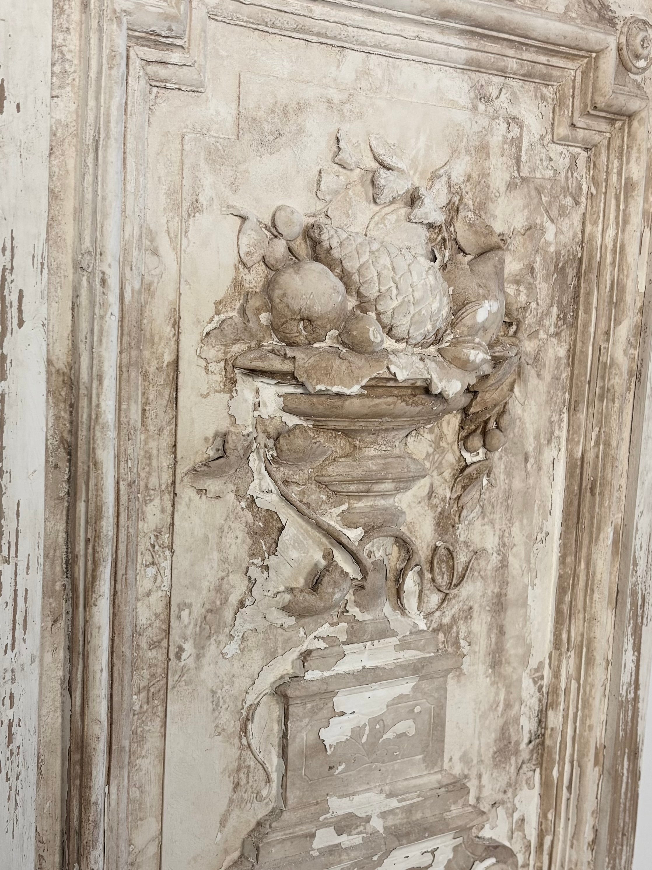 PLASTER PANEL WITH NEOCLASSICAL MOTIFS L, FRANCE C.1900