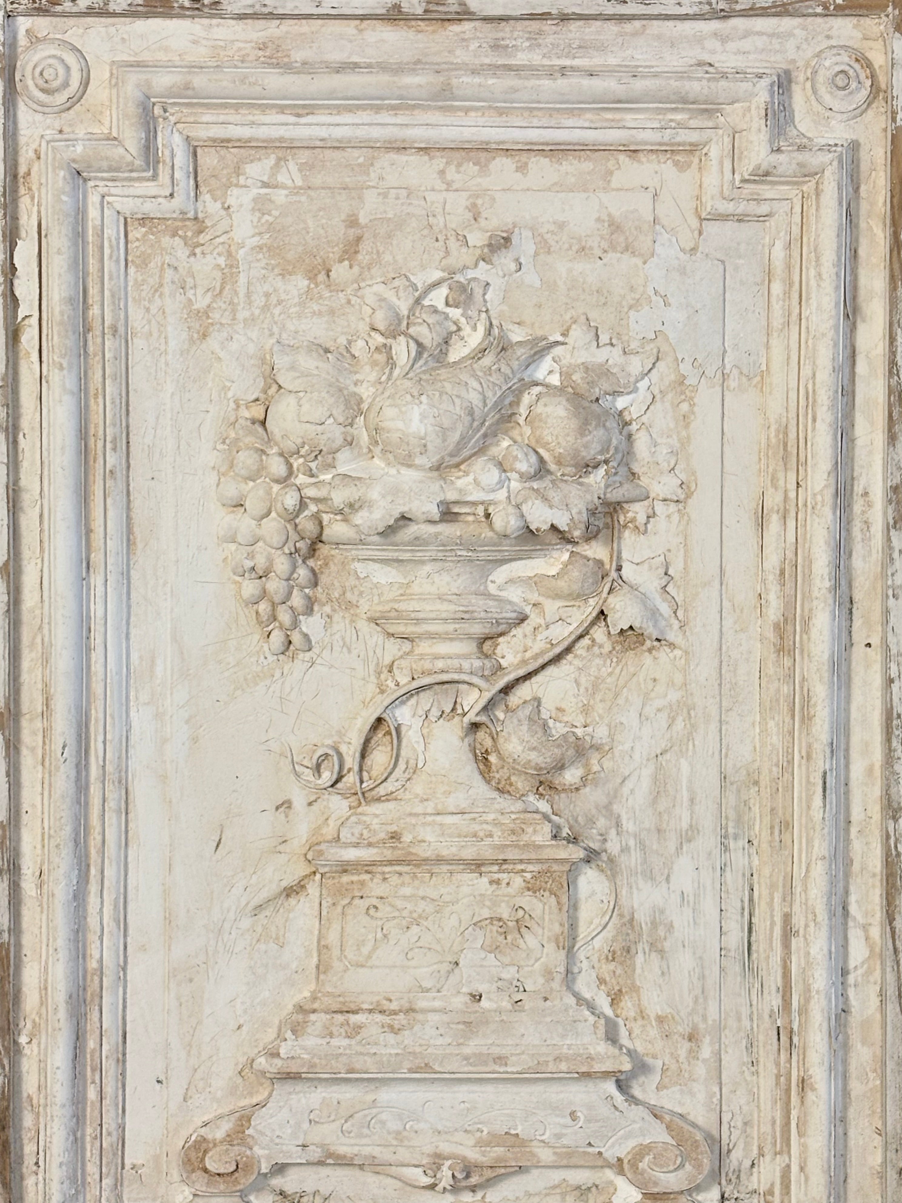 PLASTER PANEL WITH NEOCLASSICAL MOTIFS L, FRANCE C.1900