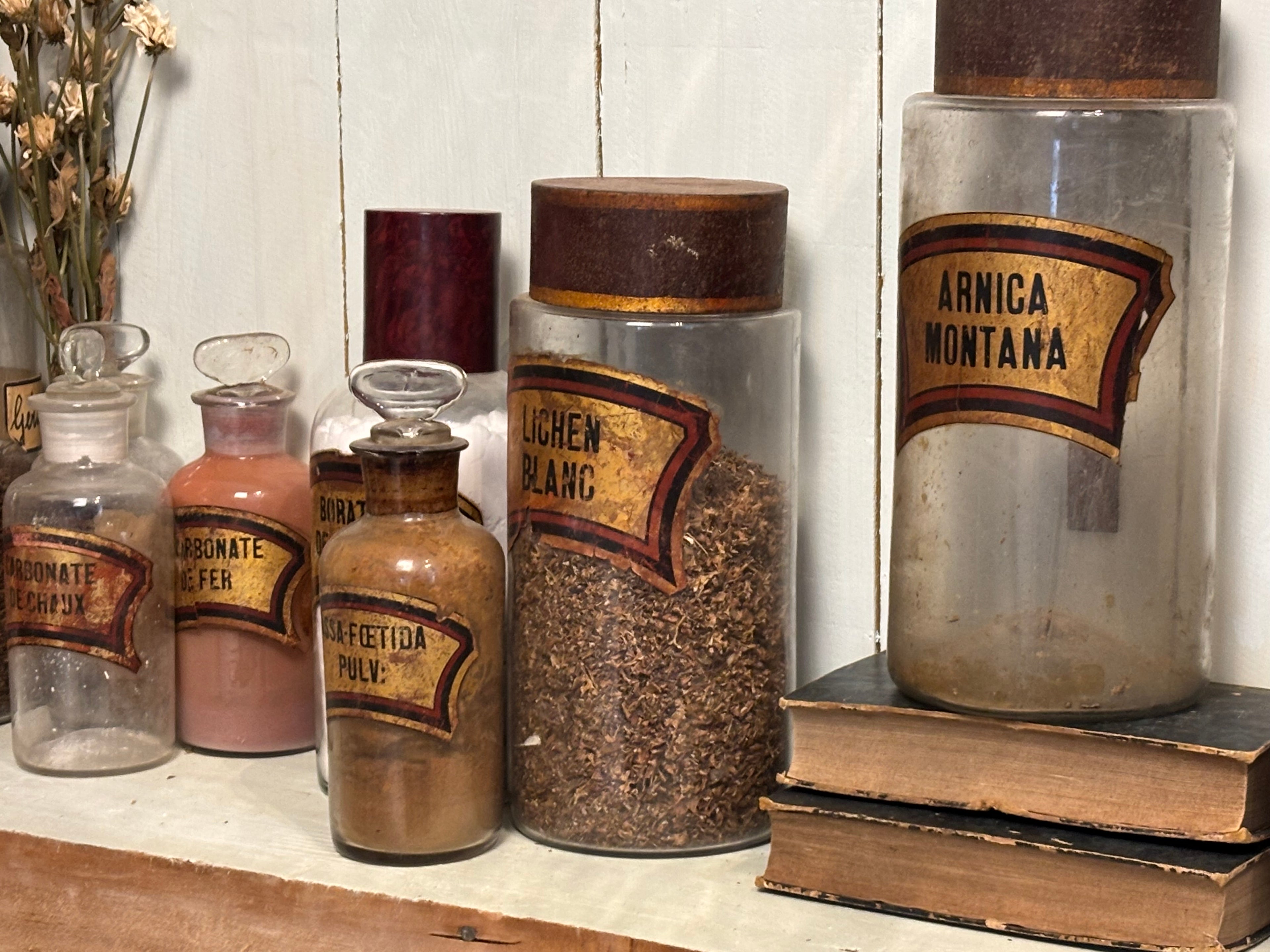 COLLECTION OF 19TH-CENTURY BLOWN GLASS PHARMACY JARS
