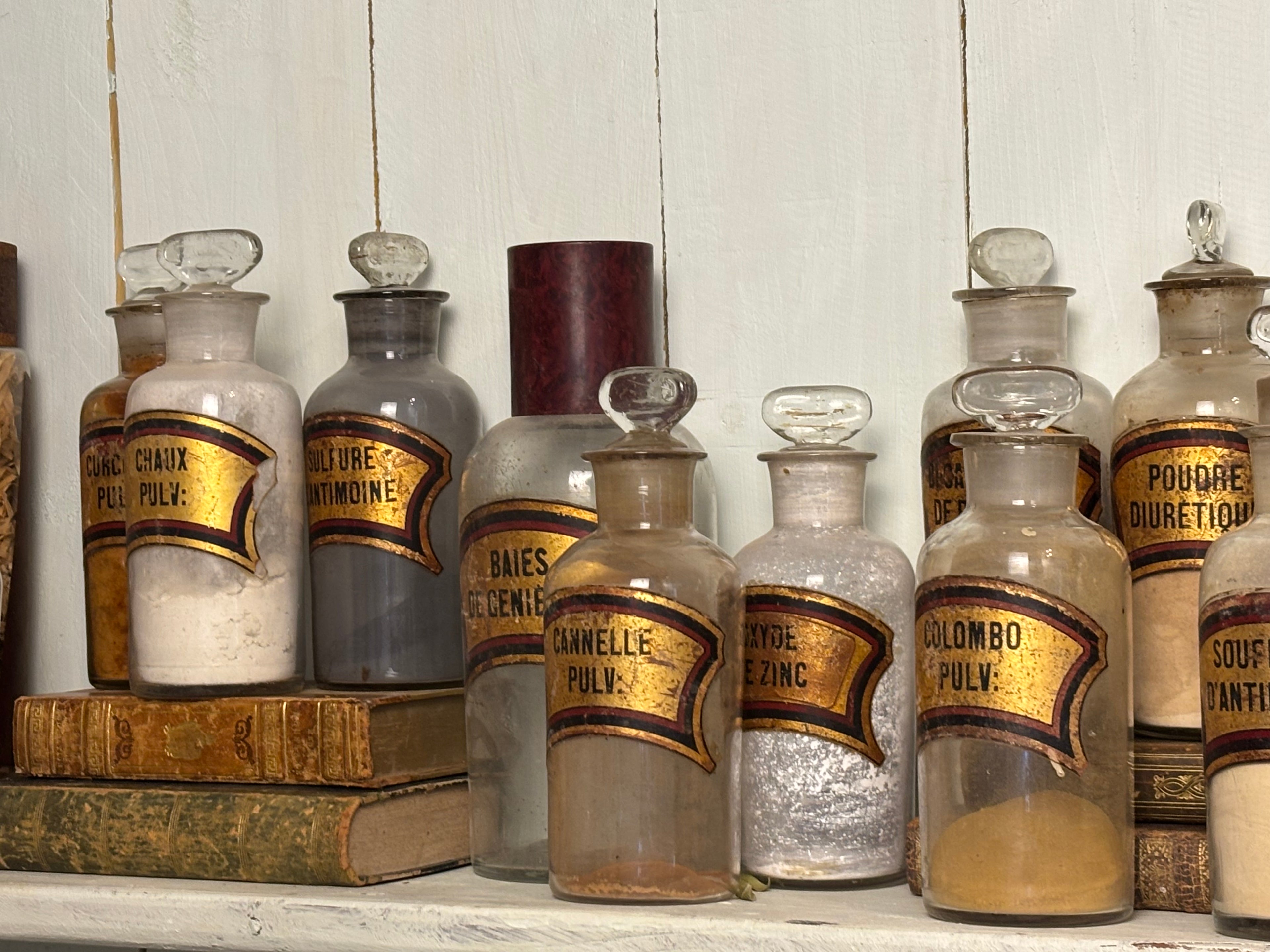 COLLECTION OF 19TH-CENTURY BLOWN GLASS PHARMACY JARS