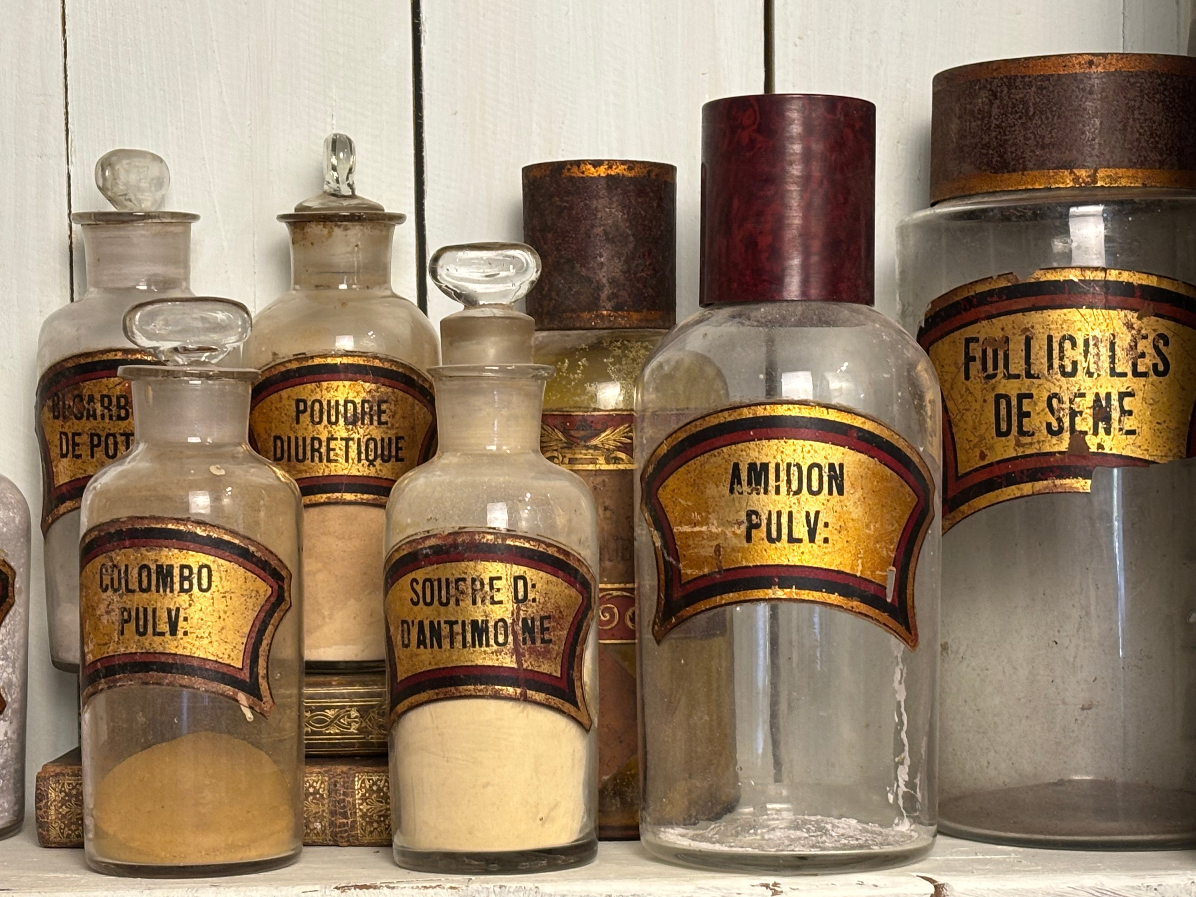 COLLECTION OF 19TH-CENTURY BLOWN GLASS PHARMACY JARS