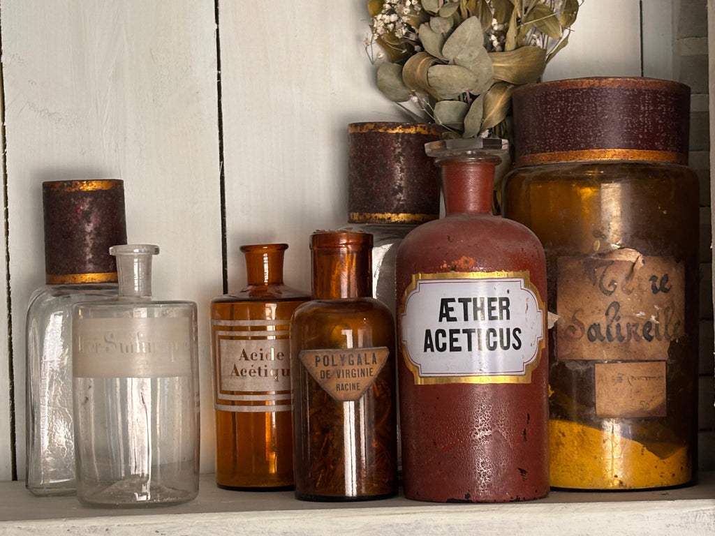 COLLECTION OF 19TH-CENTURY BLOWN GLASS PHARMACY JARS